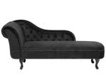 Chaiselongue NIMES Schwarz - Armlehne davorstehend rechts - Ecke davorstehend links - Textil