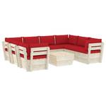 Mobilier de jardin (lot de 9) 3016490-21 Rouge