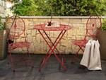 Table de jardin SCARIO Rouge - Métal - 70 x 75 x 50 cm