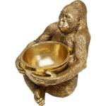 Deko Figur Gorilla Holding Bowl Gold - Kunststoff - 34 x 41 x 33 cm