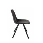 Lot de 2 chaises Franky Noir - Cuir synthétique - 56 x 83 x 46 cm