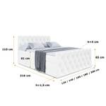 Boxspringbett AMAY KING Hochglanz Weiß - Breite: 120 cm