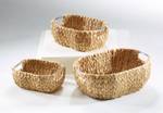 3tlg. Set Dekoschale HYACINTHBOWL Braun - Naturfaser - 28 x 14 x 41 cm