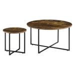 Set de 2 tables basses Härjedalen Marron - Métal - 80 x 45 x 80 cm