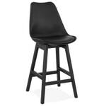 Tabouret De Bar CAMILA Noir - Chêne foncé