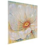 Ölgemälde Weiße Blume handgemalt Textil - 100 x 100 x 3 cm