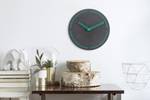 Horloge murale design THE NEON. Noir - Bois manufacturé - 26 x 26 x 1 cm