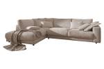 Sofa MADELINE Ecksofa Cord Taupe - Ecke davorstehend links