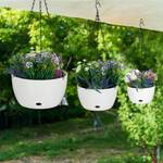 Pots de fleurs suspendus en 3 tailles Noir - Blanc - Métal - Matière plastique - 29 x 67 x 29 cm