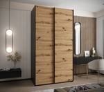 Armoire Lux 1 Noir - Imitation chêne - Largeur : 140 cm