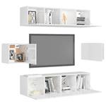 TV-Schrank 6er Set D807 Weiß - Holzwerkstoff - 30 x 30 x 60 cm