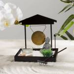 Jardin ZEN, set de relaxation Noir - Bois manufacturé - 12 x 16 x 15 cm