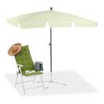 Rechteckiger Sonnenschirm für den Garten Schwarz - Weiß - Metall - Kunststoff - Textil - 200 x 235 x 120 cm