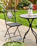 Gartenstuhl CARPINO 2er-Set Schwarz - Gold - Grau - Metall - 38 x 90 x 44 cm