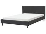 Lit double FITOU Noir - Chêne foncé - Largeur : 150 cm