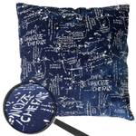 Deko-Kissen Schrift Blau - Textil - 45 x 45 x 12 cm