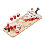 Mini Beer Pong mit roten Bechern Braun - Rot - Weiß - Holzwerkstoff - Kunststoff - 58 x 9 x 20 cm