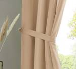 2er Set Vorhänge Ösen Microsatin Uni Beige - Höhe: 145 cm