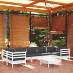 8-tlg. Garten-Lounge-Set mit Kissen Weiß Weiß