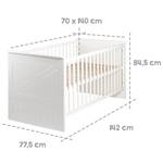 Babybett Constantin 70 x 140 cm Weiß - Holzwerkstoff - 78 x 85 x 142 cm