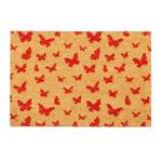 Paillasson en coco papillon Beige - Rouge - Fibres naturelles - Matière plastique - 60 x 2 x 40 cm