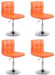 4er Set Lounger Palma V2 Kunstleder Orange - Kunstleder - 44 x 74 x 49 cm