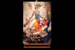 Acrylbild handgemalt Tanz der Streifen Massivholz - Textil - 60 x 90 x 4 cm