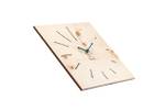 Horloge murale design Azuhr Zirbe eckig Beige - En partie en bois massif - 30 x 30 x 4 cm