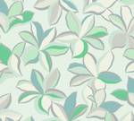 Vliestapete Mint Floral Wei脽 Blau Gr眉n