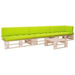 Salon de jardin 3016503-2 (lot de 4) Marron - Vert - Bois manufacturé - Bois/Imitation - 110 x 55 x 65 cm