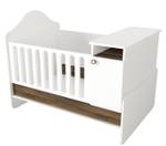 Babybett Mitwachsend Lora Weiß Walnuss Weiß - Holzwerkstoff - 134 x 105 x 92 cm