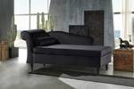 KAWOLA Recamiere SARAH Velvet 163x77x75 Schwarz