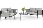 Loungeset IBIZA (4er Set) Schwarz - Metall - 123 x 66 x 72 cm