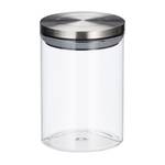 Pots de stockage jeu de 3 600 ml chacun Argenté - Verre - Métal - Matière plastique - 10 x 14 x 10 cm