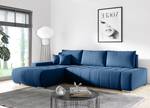 Ecksofa Dhaka L-form Links Blau - Ecke davorstehend links