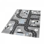 Tapis enfant CITY ROAD 80x150 gris Gris - Matière plastique - 80 x 16 x 150 cm