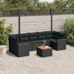 Gartensitzgruppe K2039(8-tlg) Schwarz - Massivholz - 69 x 62 x 62 cm