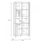 Vitrine revêtement effet chêne - MODE Marron - En partie en bois massif - 86 x 194 x 40 cm