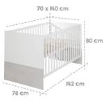 Lit bébé évolutif Julia 70x140 cm Blanc - Bois manufacturé - 78 x 80 x 142 cm