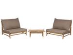 Lounge Set TODI 3-tlg Beige - Eiche Hell - Taupe