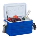 Kühlbox 10 l mit Tragegurt Blau - Weiß - Kunststoff - 38 x 23 x 23 cm