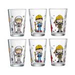 Kindergläser Berufe Jungen 6er Set Glas - 7 x 10 x 7 cm