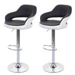 Tabouret de bar F16 (lot de 2) Noir - Blanc