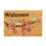 Paillasson coco welcome oiseau Beige - Noir - Rouge - Fibres naturelles - Matière plastique - 60 x 2 x 40 cm