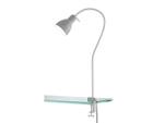 Schreibtischlampe Klemmlampe flexibel Grau - Metall - 15 x 100 x 65 cm