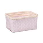 Aufbewahrungskorb rosa 3er Set Braun - Pink - Bambus - Metall - Kunststoff - 31 x 16 x 22 cm