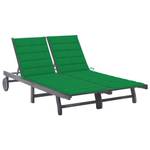 Chaise longue 3009264-2 Vert - Profondeur : 123 cm