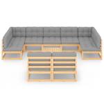 Garten-Lounge-Set (10-teilig) 3009756-2 Grau - Holz