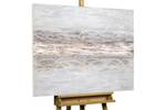 Acrylbild handgemalt Bebende Erde Beige - Braun - Massivholz - Textil - 100 x 75 x 4 cm