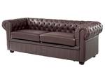 Canapé chesterfield CHESTERFIELD Marron - Marron foncé - 195 x 70 x 90 cm